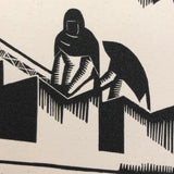 Olin Dows "Washing Women" Taxco, Mexico, 1933 Wood Engraving