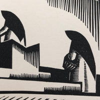 Olin Dows "Washing Women" Taxco, Mexico, 1933 Wood Engraving