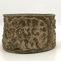 Antique Small Terracotta Planter with Adam, Eve and Cherubs, Presumed Italian