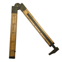 Old Stanley Boxwood and Brass 12 Inch Folding Ruler with Caliper