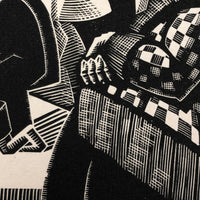 Olin Dows "Market: Riga" 1933 Wood Engraving Print