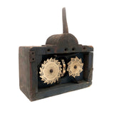 Gorgeous c. 1873 Patented Mechanical Grain Counter in Old Blue Paint