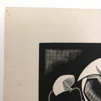 Olin Dows "Market: Riga" 1933 Wood Engraving Print