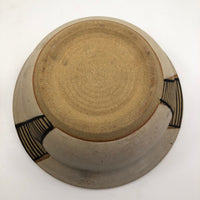 Lidded Pottery Cooking and Serving Dish With Banded Pattern