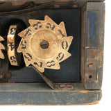 Gorgeous c. 1873 Patented Mechanical Grain Counter in Old Blue Paint