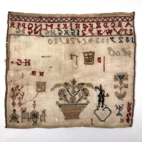 Nicely Naive 1827 Schoolgirl Sampler Signed H.G