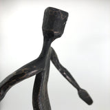 Welded Steel Sculpture of Running Man With Candle Holder