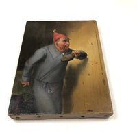 Curious Antique Oil Painting on Man in Dressing Gown About to Swat a Fly!