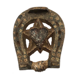 Antique Cast Iron Good Luck (Presumed Fraternal) Horseshoe with Original Paint