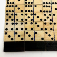 Double Nine Bone Travel Dominoes in Latched Wooden Box