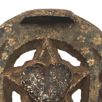 Antique Cast Iron Good Luck (Presumed Fraternal) Horseshoe with Original Paint