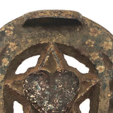 Antique Cast Iron Good Luck (Presumed Fraternal) Horseshoe with Original Paint