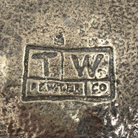T.W. Pewter Handcrafted Pewter Bird Shaped Tea Bag Holder or Trinket Dish