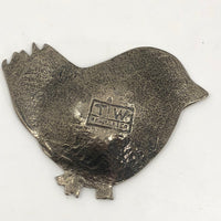 T.W. Pewter Handcrafted Pewter Bird Shaped Tea Bag Holder or Trinket Dish
