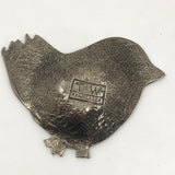 T.W. Pewter Handcrafted Pewter Bird Shaped Tea Bag Holder or Trinket Dish