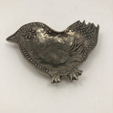 T.W. Pewter Handcrafted Pewter Bird Shaped Tea Bag Holder or Trinket Dish