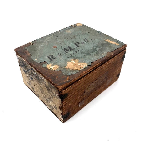 R & M Pell's 1841 Wallpapered Draughts Box from the Duke of Grafton