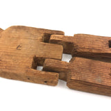 Sweet Old Crate Wood Dancing Doll with Feminine Graphite Drawn Face, Early 20th c.