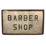 Perfectly Minimal Hand-painted Barber Shop Sign on Masonite