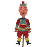 Fabulous Old Folk Art Large Jumping Jack Circus Clown