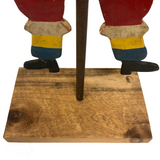 Fabulous Old Folk Art Large Jumping Jack Circus Clown
