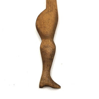 Antique Carved Whimsy with Ladies Leg and Tiny Ball in Cage