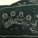 Alice Nanogak Canadian Inuit Framed Hand-printed Stonecut of Ice Fishing Scene