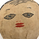 Wonderful Old Handmade Ragdoll with Embroidered Face and Crocheted Booties