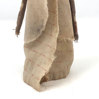 Wonderful Make Do Wooden Post Doll with Wrapped Fabric