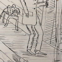 Heartbreaking "No One To Love" Antique Ink Drawing