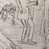 Heartbreaking "No One To Love" Antique Ink Drawing
