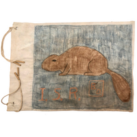 Fabulous Vintage Hand-drawn Beaver Boy Scout Flag!