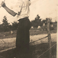 "Corners, Tuesday", Man Holding Hoop, Antique RPPC