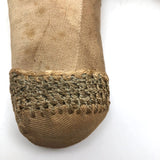 Wonderful Old Handmade Ragdoll with Embroidered Face and Crocheted Booties