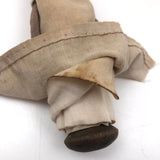 Wonderful Make Do Wooden Post Doll with Wrapped Fabric