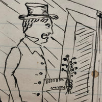 Heartbreaking "No One To Love" Antique Ink Drawing