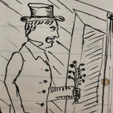 Heartbreaking "No One To Love" Antique Ink Drawing