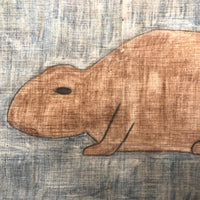 Fabulous Vintage Hand-drawn Beaver Boy Scout Flag!
