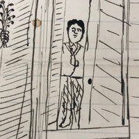 Heartbreaking "No One To Love" Antique Ink Drawing