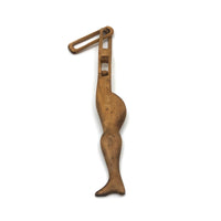 Antique Carved Whimsy with Ladies Leg and Tiny Ball in Cage
