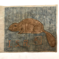 Fabulous Vintage Hand-drawn Beaver Boy Scout Flag!