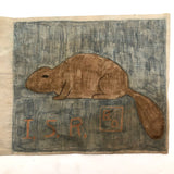 Fabulous Vintage Hand-drawn Beaver Boy Scout Flag!