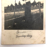 "Corners, Tuesday", Man Holding Hoop, Antique RPPC