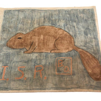 Fabulous Vintage Hand-drawn Beaver Boy Scout Flag!