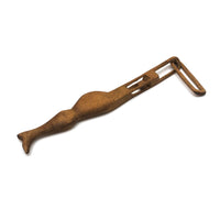 Antique Carved Whimsy with Ladies Leg and Tiny Ball in Cage
