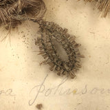 Victorian Hair Mourning Piece, Vine with Flowers Atop Cross, Alouisa Johnson