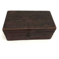 Old Dark Wood Latched Bits Box