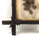 Victorian Hair Mourning Piece, Vine with Flowers Atop Cross, Alouisa Johnson