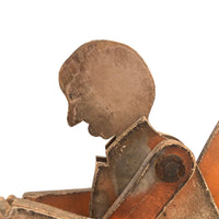 Another Jointed Wooden Man in Orange Top Coat with Wing-like Tails