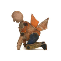 Another Jointed Wooden Man in Orange Top Coat with Wing-like Tails